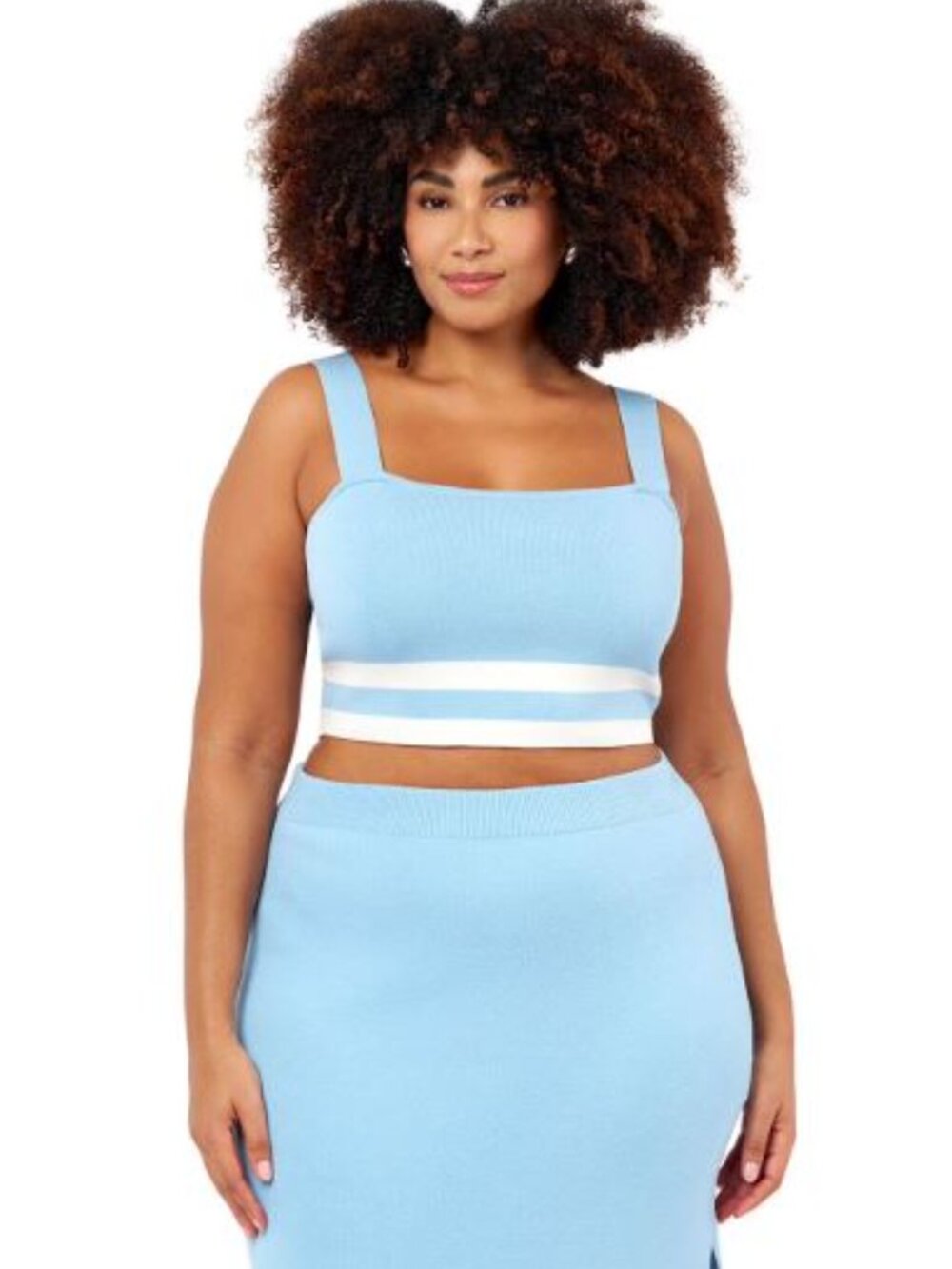 NWT 3X Edited by Remi Bader Womens light blue knit tank top